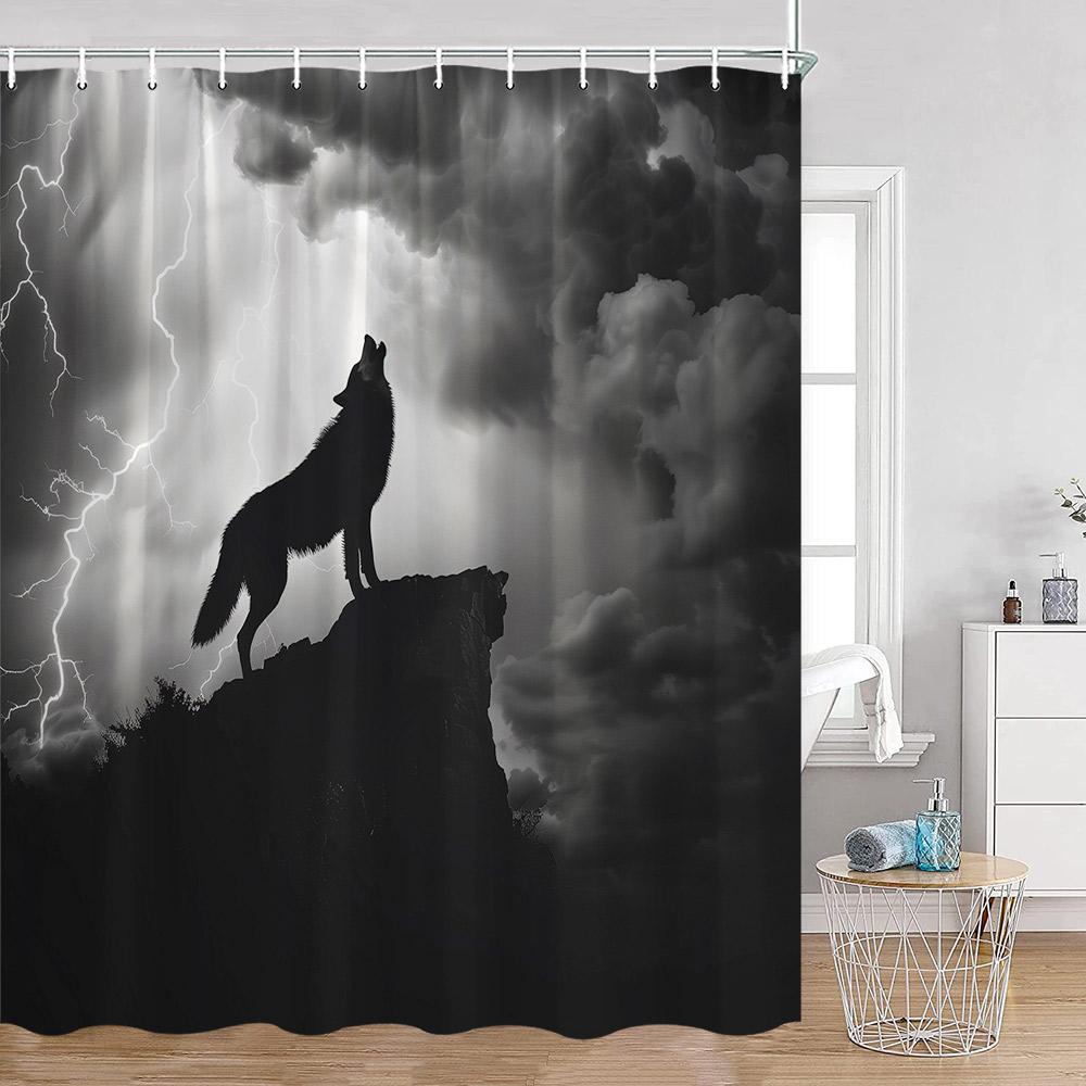 Wild Animals Shower Curtains Tigers Panthers Lions Wolves Bathroom Curtain Modern Polyester Fabric Home Decorations For Bath