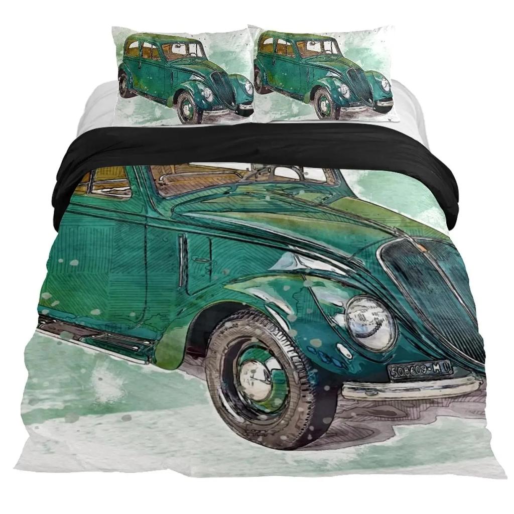 Comforter Vintage Classic Car Automobile Mechanic Nostalgic 50S Bedding Set Twin Queen King Full Polyester