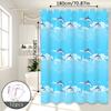 Dolphin Print Cartoon Shower Curtain, Ocean-Themed Bathroom Curtain, Cute Curtain for Parent-Child Room Bathroom