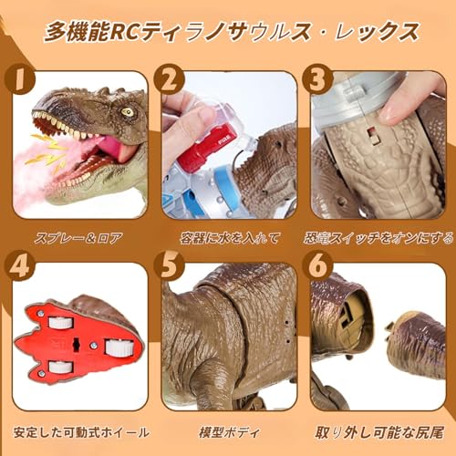 Robot Dinosaur Toy - Walking, Roaring, Lighting, and Splashing! Rampage T-Rex Robot Multi-Function Battle Action Figure for Boys