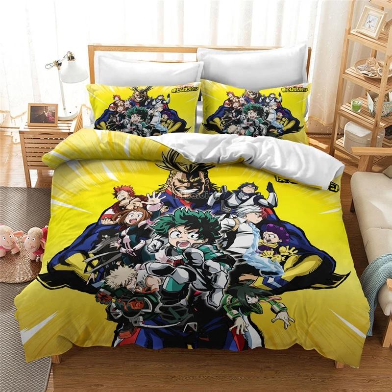 Popular Anime My Hero Academia 3d Bedding Set Duvet Cover Set Pillowcase All Might Bakugou Katsuki Comforter Cover Set Drop Ship