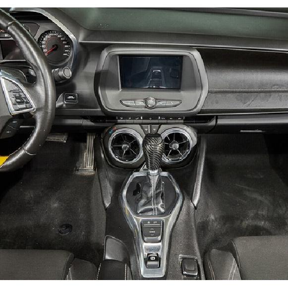 Carbon Fiber Gear Shift Knob Head Decor Cover Trim Bezels For Chevy Camaro 2016+