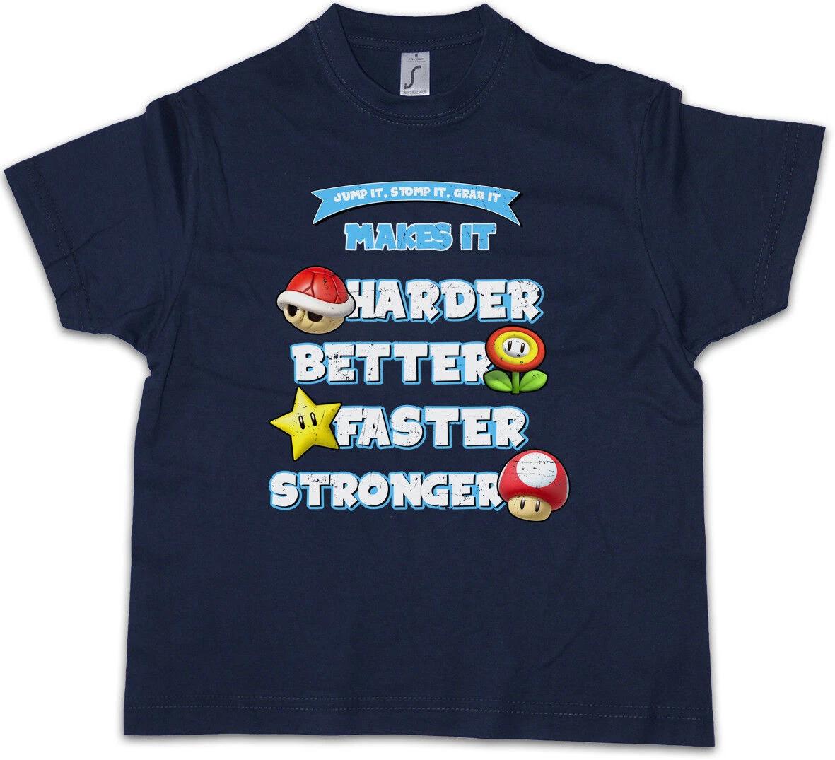 JUMP IT STOMP IT GRAB IT Kids Boys kids boys T-Shirt Super Better Harder Kart Mario 110
