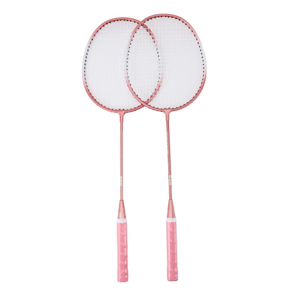 Badmintonová sada Profesionální badmintonová raketa ze slitiny železa se 3 míčky Přenosná taška pro začátečníky Děti Dospělé Růžová
