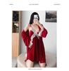 Autumn & Winter Sexy Gold Velvet Pajamas - Women's Lace Camisole Nightdress