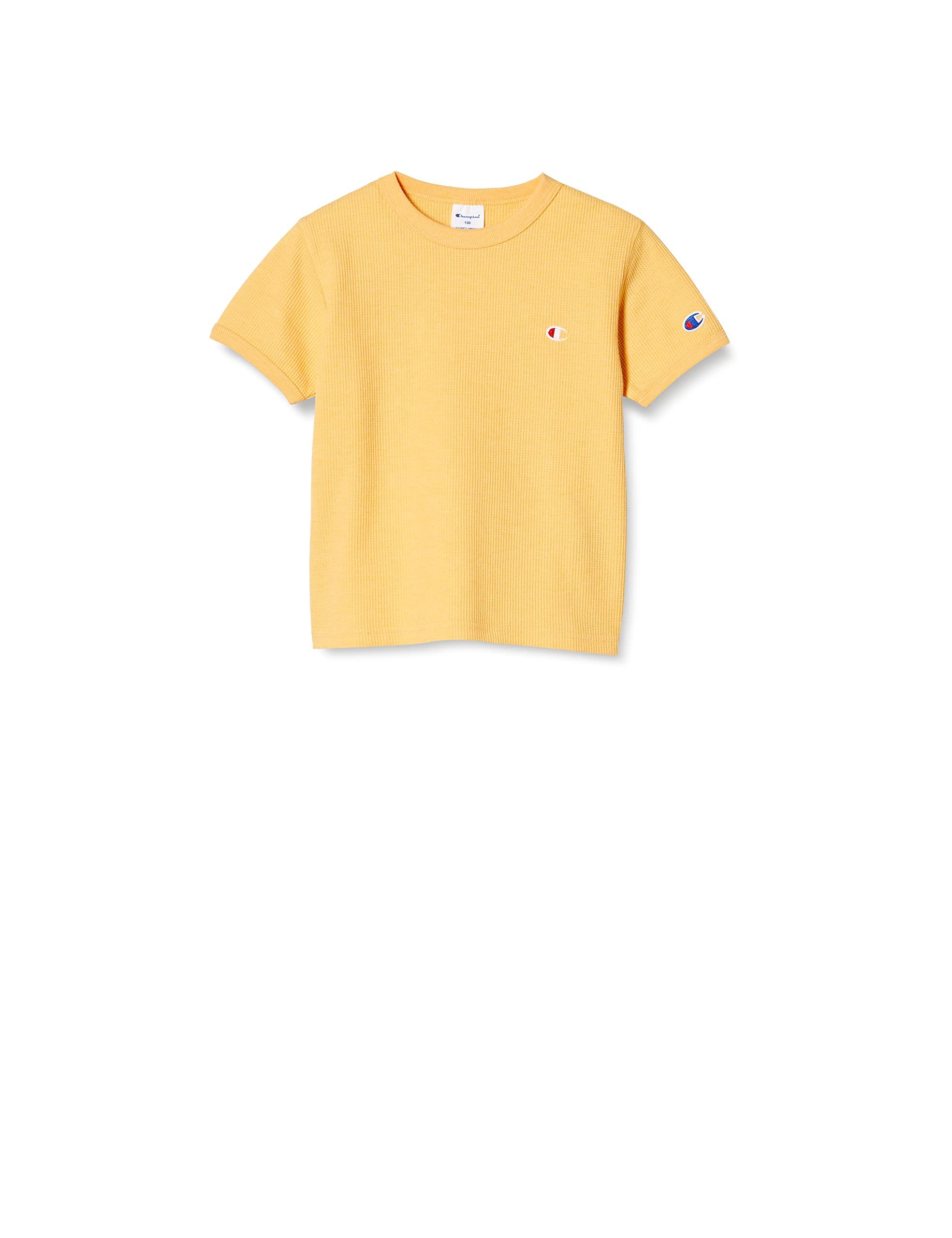 

Champion Short Sleeve with Heather Size 150 T-Shirt One-Point Logo, Basic, CK-V301, Boys, Yellow,
