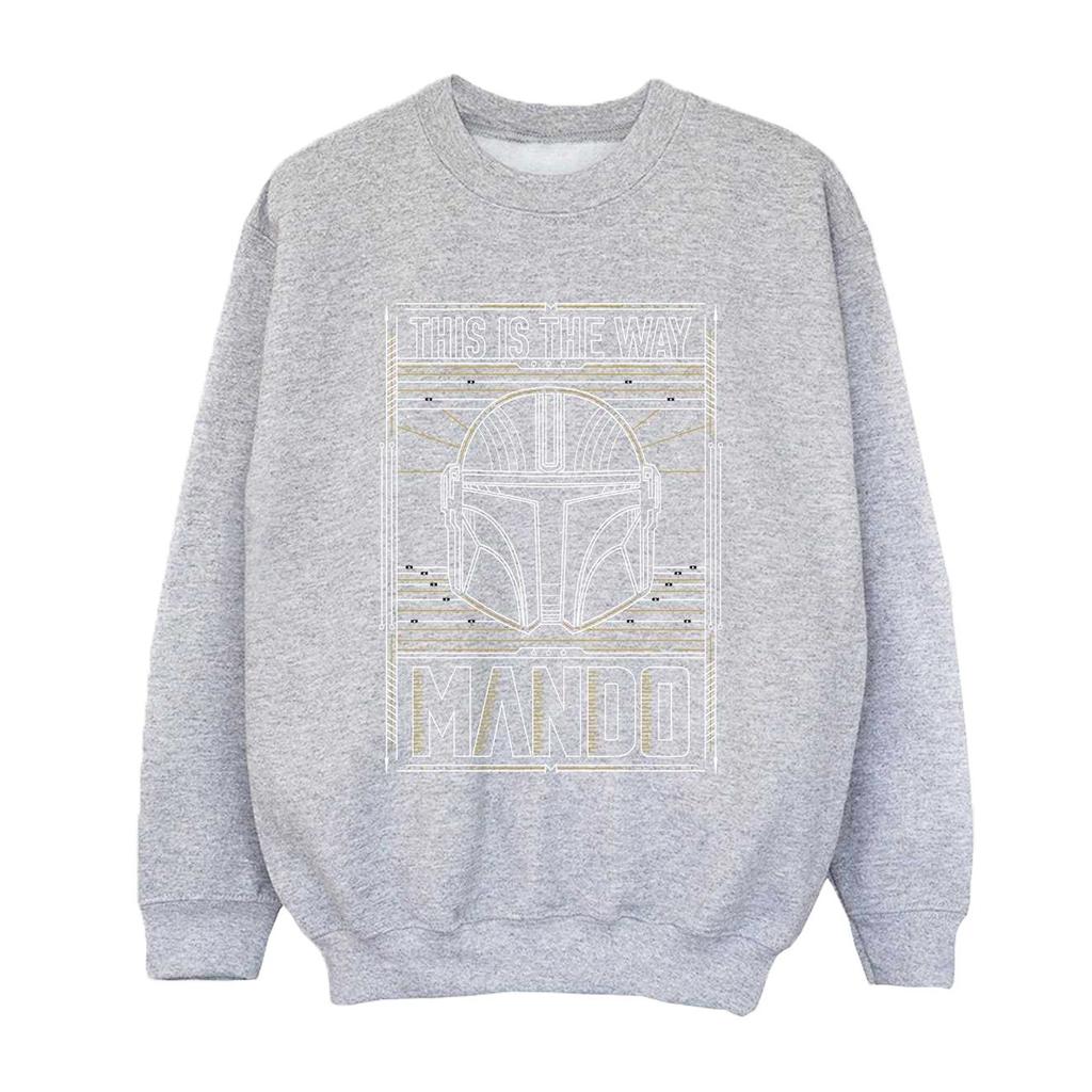 STAR WARS Jungen The Mandalorian Der Weg Umriss Helm Sweatshirt