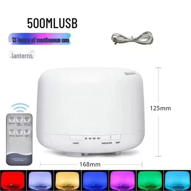 500ML Ultrasonic Air Humidifier & Aroma Diffuser - Muji Style, USB, Large Capacity