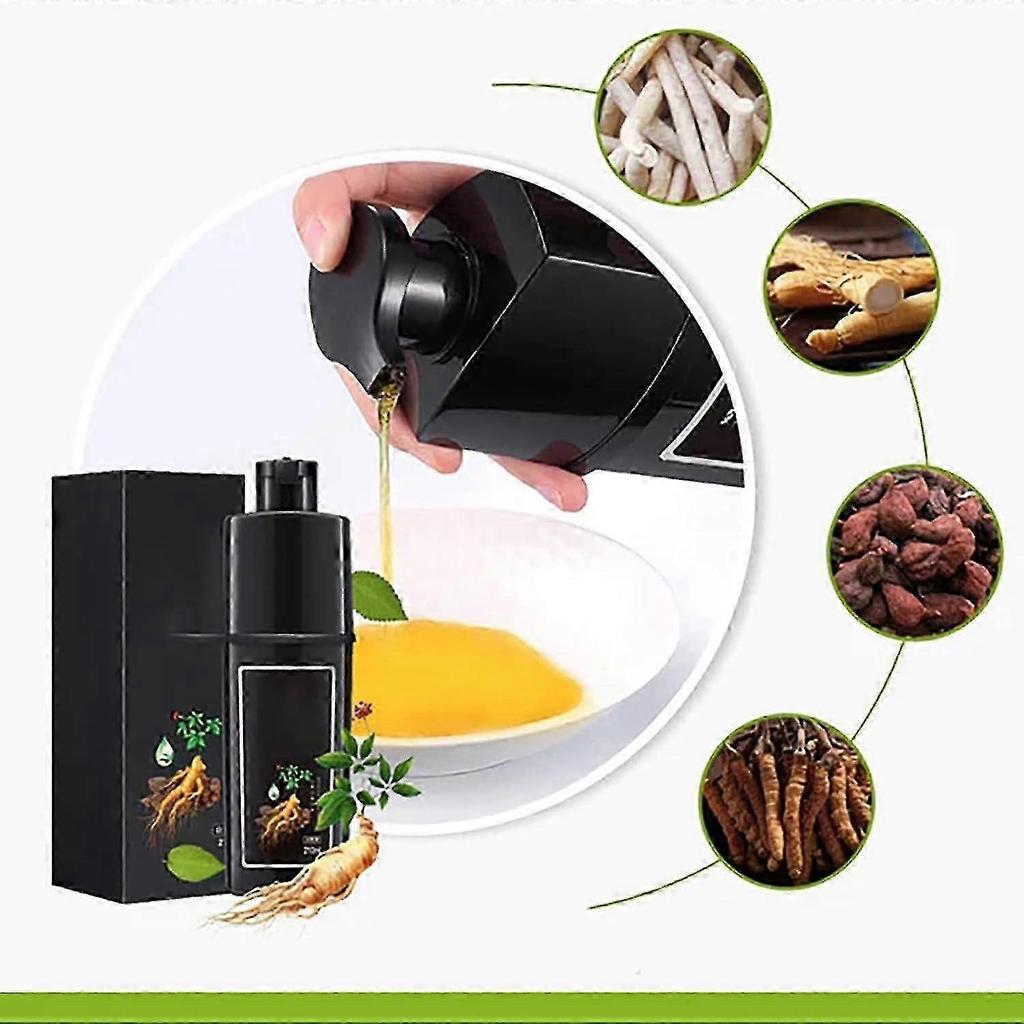 Šampon na barvení vlasů s rostlinnými složkami, okamžitý černý šampon na barvení vlasů, okamžitý šampon pro černé vlasy, okamžitý odolný šampon pro muže a