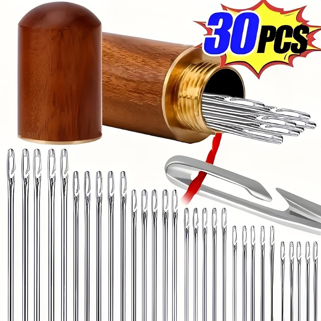 Large-Eyed Hand-Sewing Steel Needles Household Hand Sewing Needles Large-Sized Needles for Elderly Quilt Mending Coarse Needles