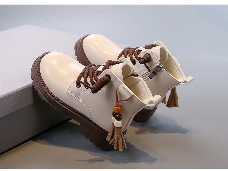 Girls' 2025 Autumn Princess Leather Short Boots - Stylish Medium & Large Children's Martin Boots