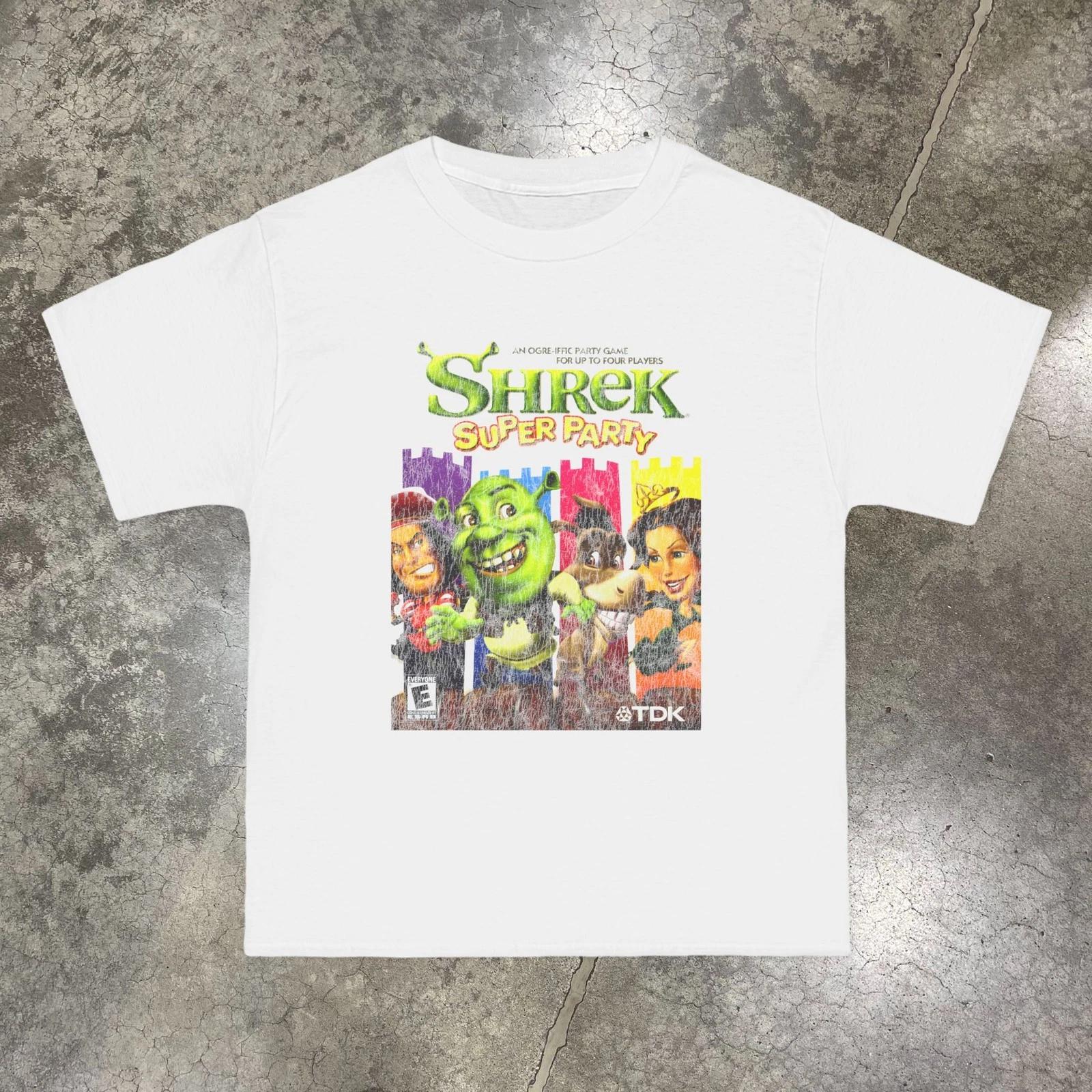 

Shrek Super Party Retro Game Couple Shirts Tshirts Pure Cotton AllSeason Casual Streetwear Tops oversized t shirt S