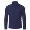 Men S Solid Stand Collar Half Zip Knit Sweater