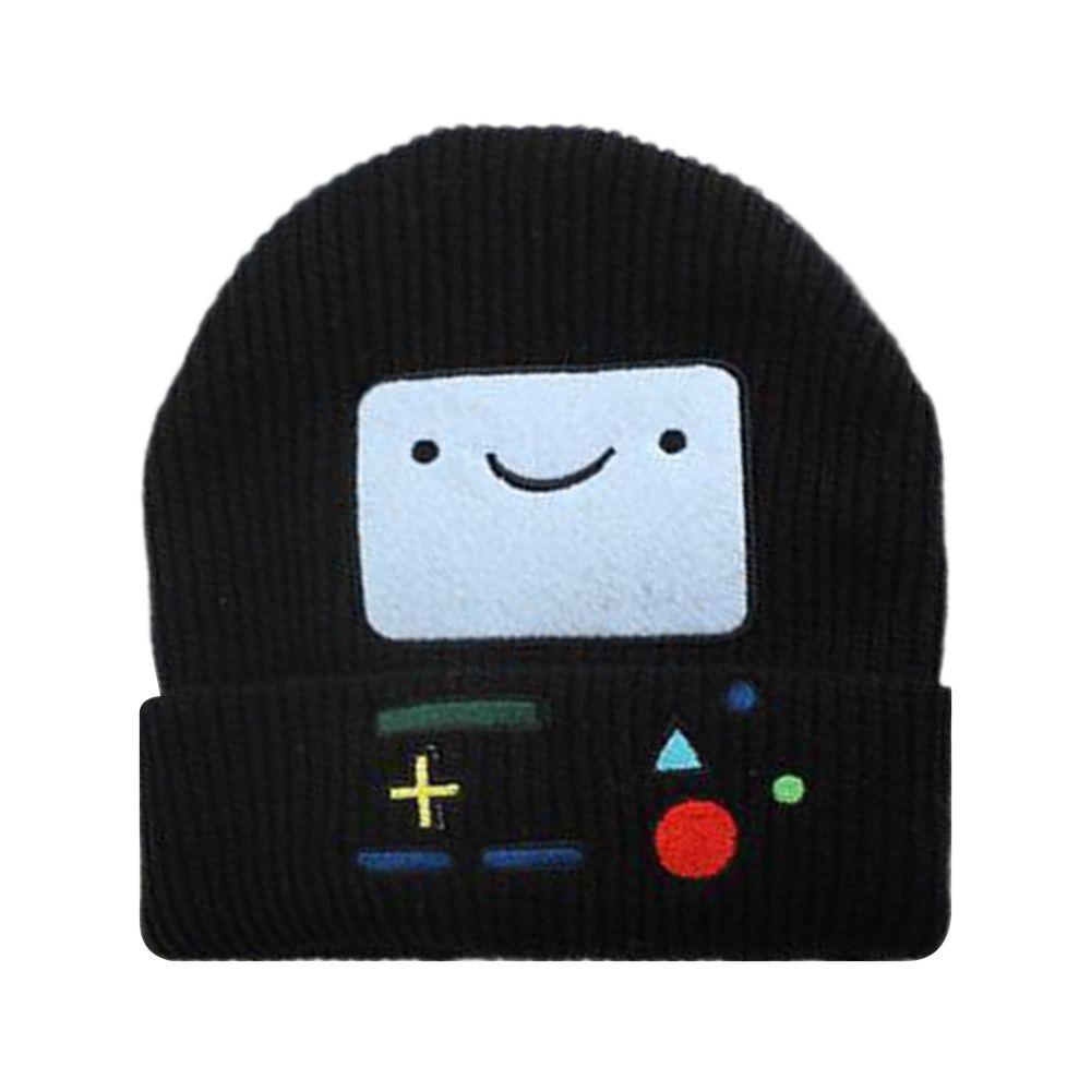 Embroidered Knitted Beanies Hat Game Machine Pattern Knitted Skull Bonnet Winter Cap  Unisex