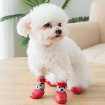 4ks Boty pro psy Vodotěsné boty pro domácí mazlíčky na zimu Chůze po sněhu Protiskluzové chrániče tlapek pro malé a střední psy