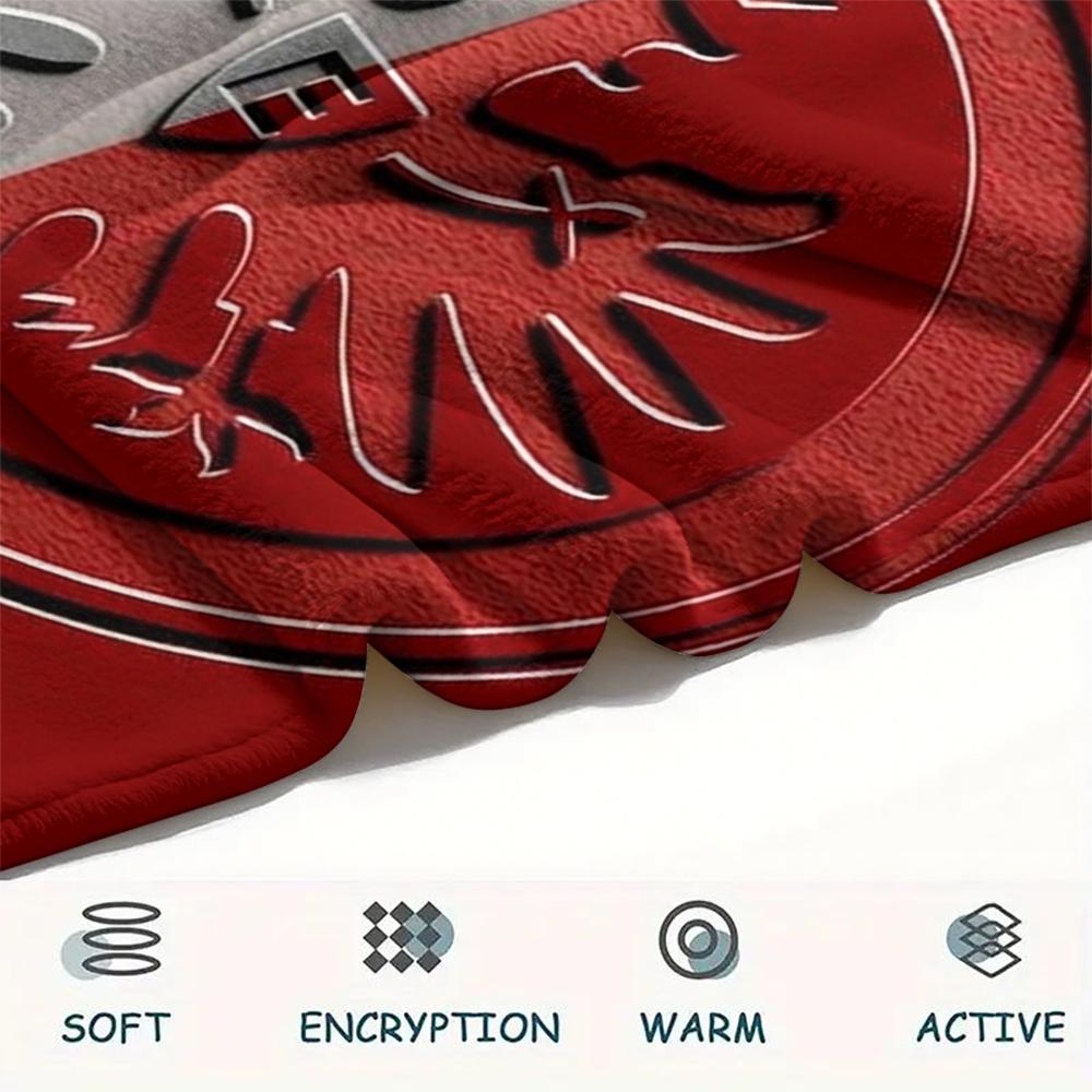 1 Stück Personalisierte Eintracht Frankfurt Muster Flanell Decke Geeignet für Alle Jahreszeiten für Heimdekoration Wärme und Komfort Geschenke Feiertagsgeschenk