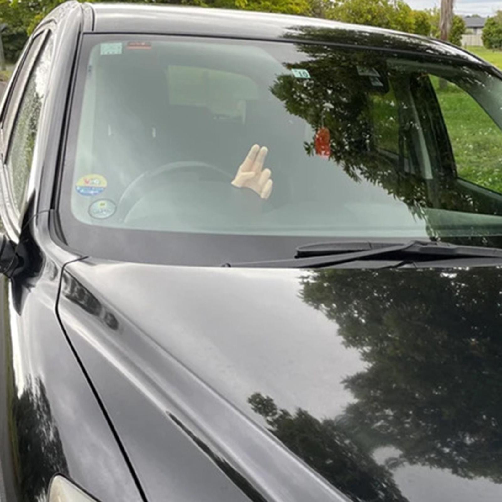 

2-Finger Waving Hand Car Salute Greeting Decoration Lazy Waver Hand Waving Decor Salute Lazy Waver Funny Auto Waving Hand CN