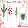 5/10Pcs Christmas Decoration Artificial Pine Branches Greenery Stems for Christmas Tree Wreath Garland DIY Gift Crafts Ornaments
