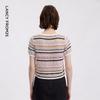 Women's French Style Hollow-out Ribbed Knit Top