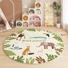 Cartoon Style Carpets for Living Room Home Fluffy Soft Rug Animal Pattern Bedroom Decor Round Carpet Thick Plush Study Floor Mat