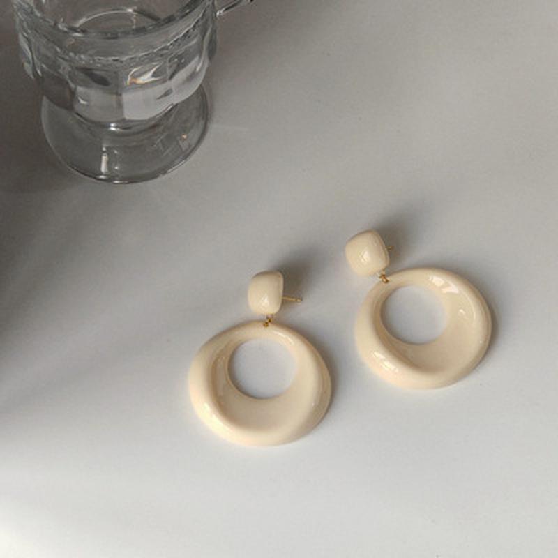 

Модные минималистичные круглые геометрические круглые большие серьги-кольца для женщин и девочек, ювелирные изделия для свадебной вечеринки бежевый