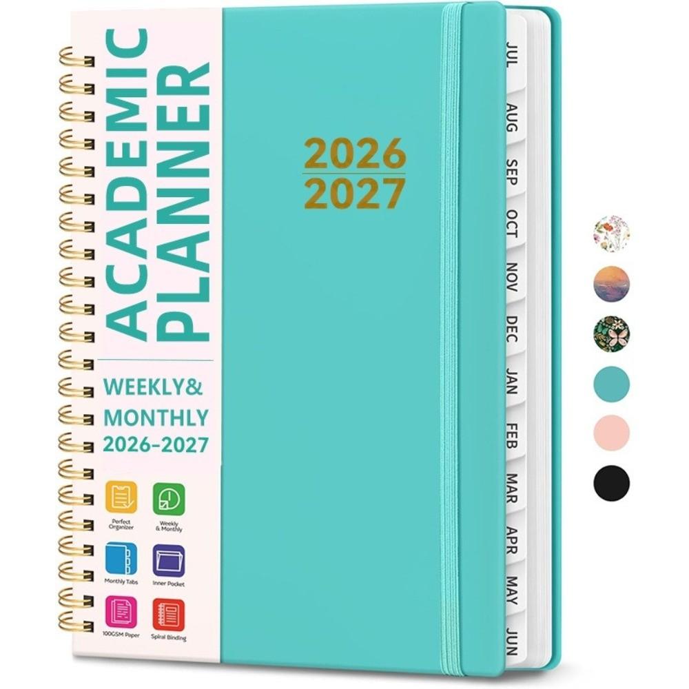 A5 Academic Planner Book Spiral Binding Planner Book Portable Agenda Notebook Students