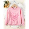 Unisex Kids Crewneck Sweatshirt, Pink Heart Spider Web Print Pullover, Boys Girls Gothic Valentine Casual Sweatshirt For Kids Over 4 Years Old