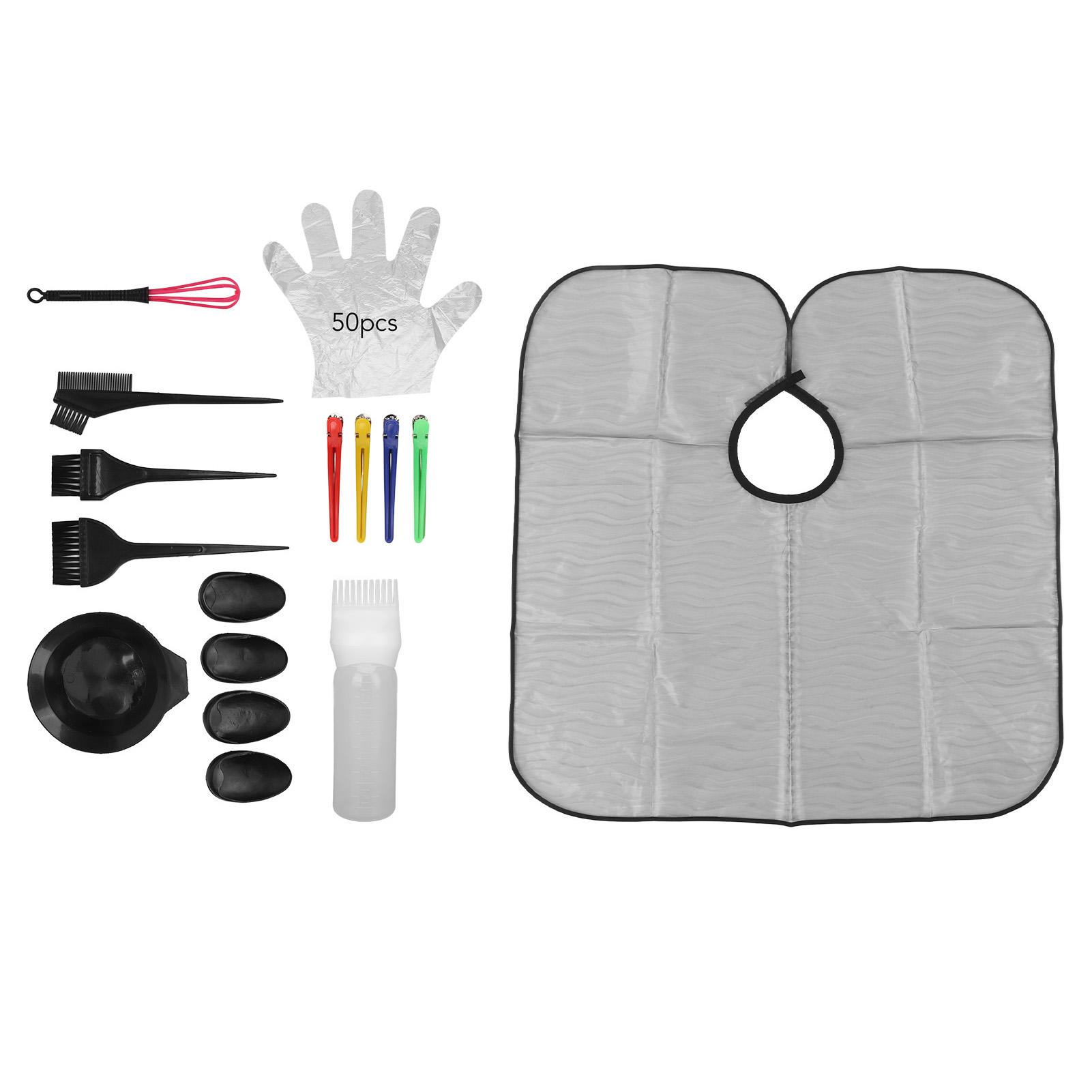 

Набор для окрашивания волос Миска для смешивания Кисть с заостренной ручкой Зажимы Накидка Перчатки Инструменты для окрашивания волос