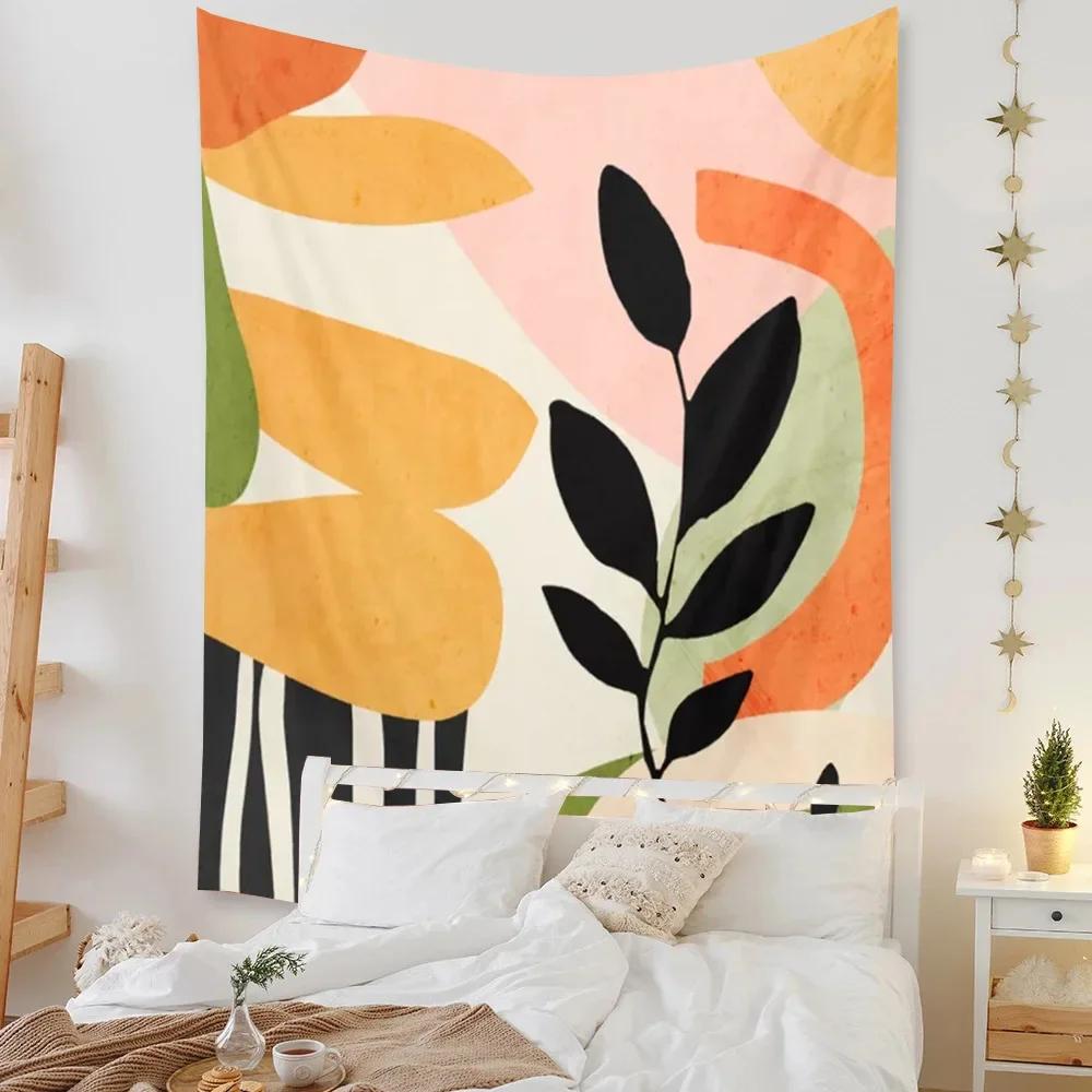 Tapestry Beach Bedroom Decor Background Leaves Sun Wall Hanging Tropical Plants Room