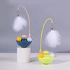 Interactive Cat Rolling Toy ABS Base with Feather Rolling Ball Anti Tipping Design for Cat Play Toy