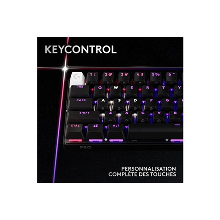 Clavier gaming mécanique sans fil azerty logitech g pro x 60 lightspeed noir