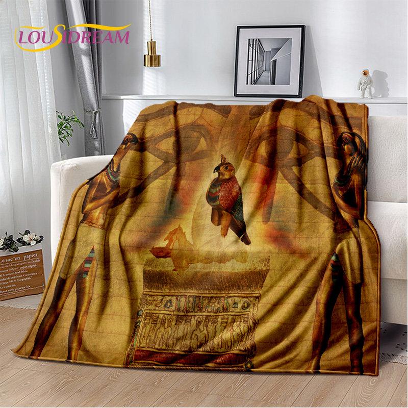3D Egyptian Mythology Pharaoh Hieroglyphics Soft Plush Blanket,Flannel Blanket Throw Blanket for Living Room Bedroom Sofa Picnic