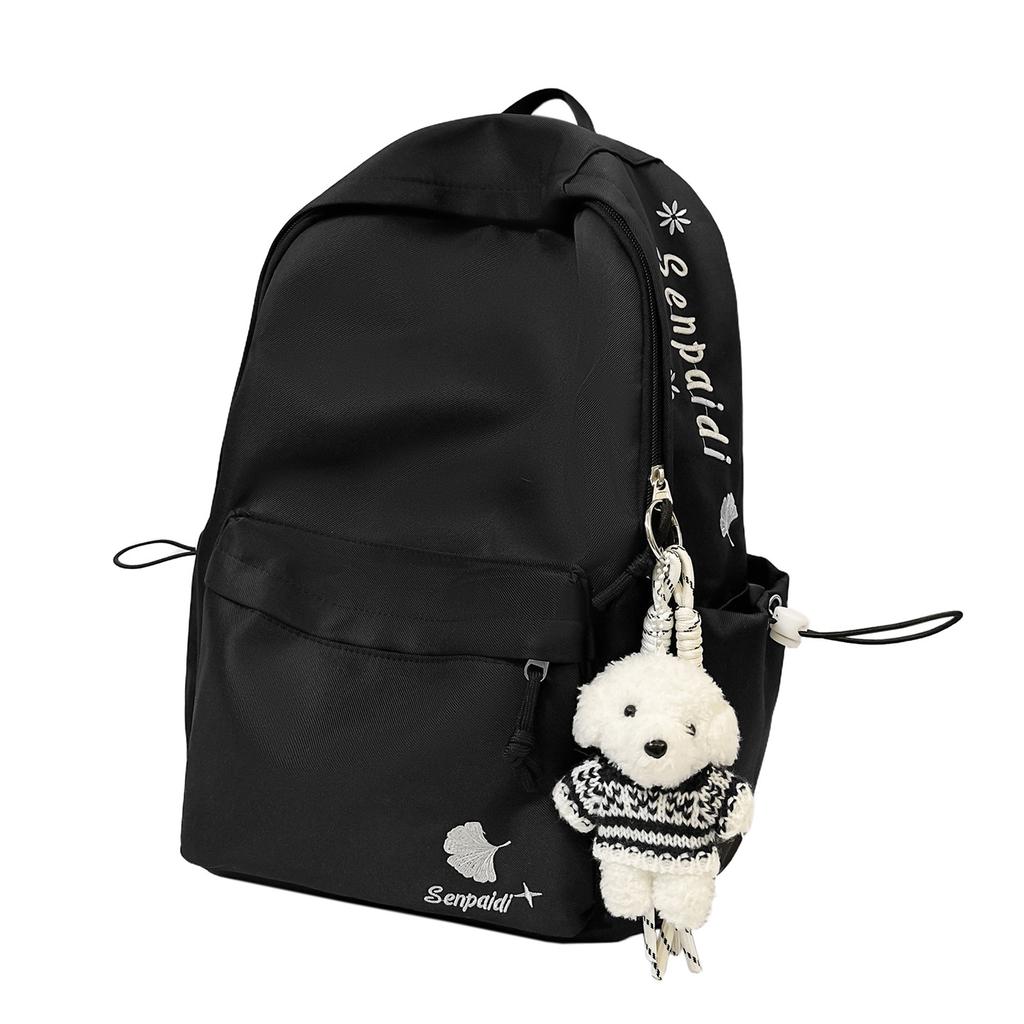 Schoolbag Letter Embroidered Backpack for Men and Women 1011 Spring and Summer Simple and Versatile Campus Schoolbag Large Capacity Backpack Tide 
