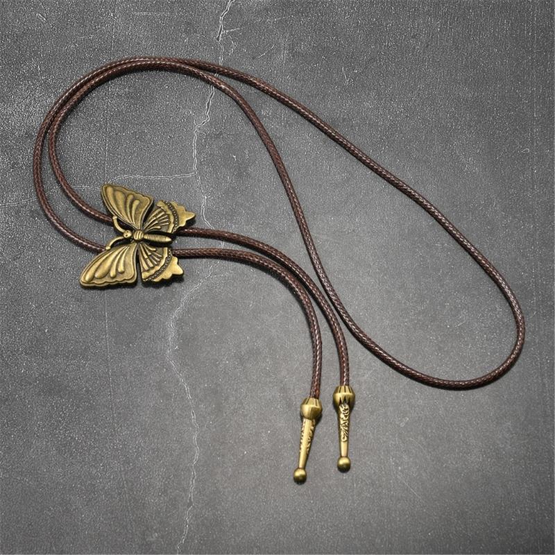 Stylish PU Leather Bolo Tie Necklace With Alloy Accents Stylish Wax Cord Necktie For Men Women Fashion Accessories