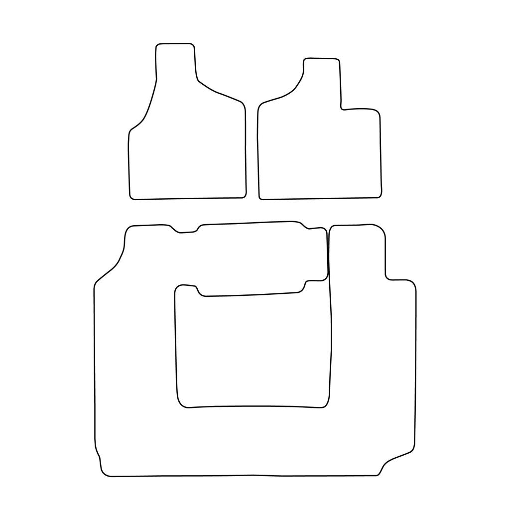 [Blm]Cr007 Black - Set Of Velour Floor Mats To Fit Chrysler Voyager Iii 1995-2000 - Black Trim