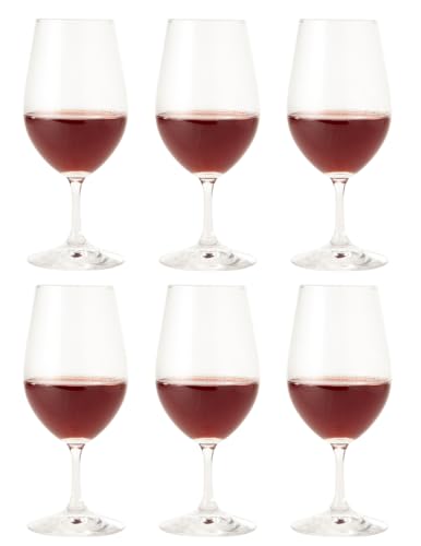 Toyo Sasaki Glass Wine Glasses, 330ml, Set of 6, for Receptions, Made in Japan, Dishwasher Safe, Shatter-Resistant, Suitable for Red and White Wine, C