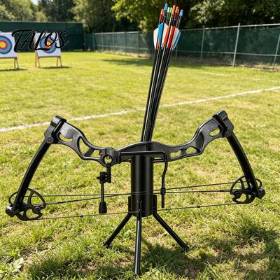 Suprimentos de Tiro com Arco para Quintal Suporte de Arco de Aço Carbono, Rack Dobrável Compacto para Armazenamento, Rack Grande Capacidade Suporte de Chão para Arco Composto e Tradicional