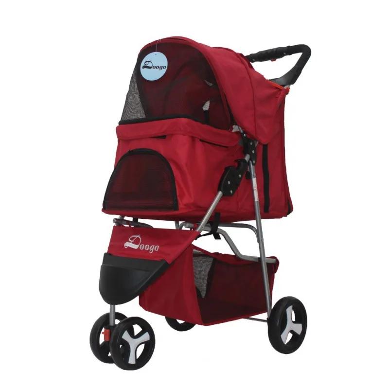 

Легкая складная тележка для домашних животных, тележка для плюшевых собак, трехколесная тележка для домашних животных, для маленьких домашних животных красный