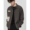 2024 Men's Casual Long-Sleeve Plaid Shirt, Korean-Style with Contrast Stitching for Spring and Autumn