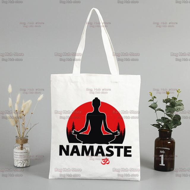 Винтажная сумка для мамы с принтом Намасте — фото 8