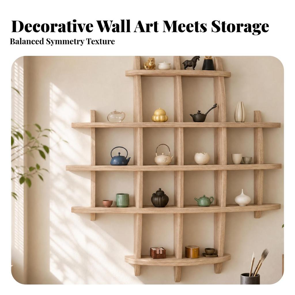 Wooden Wall Display Shelf Versatile for Reading Area, Entryway