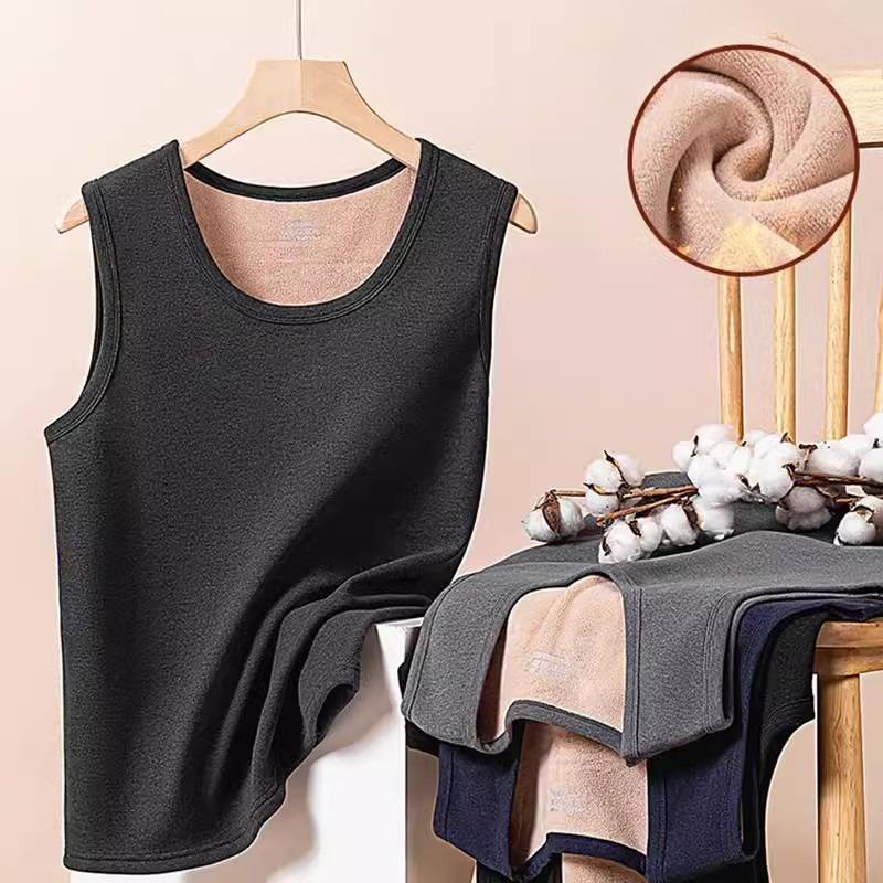 Men's Fleece-Lined Thermal Vest Thickened Winter Edition Heated Base Layer Cold-Weather Protection