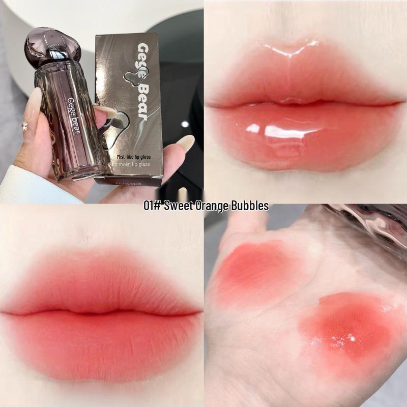 Gegebear Soft Mist Watery Lip Glaze: Moisturizing, Light Nude, Color-Enhancing, Whitening, Plumping, Pure Desire Cross-Border Beauty Lip Gloss.