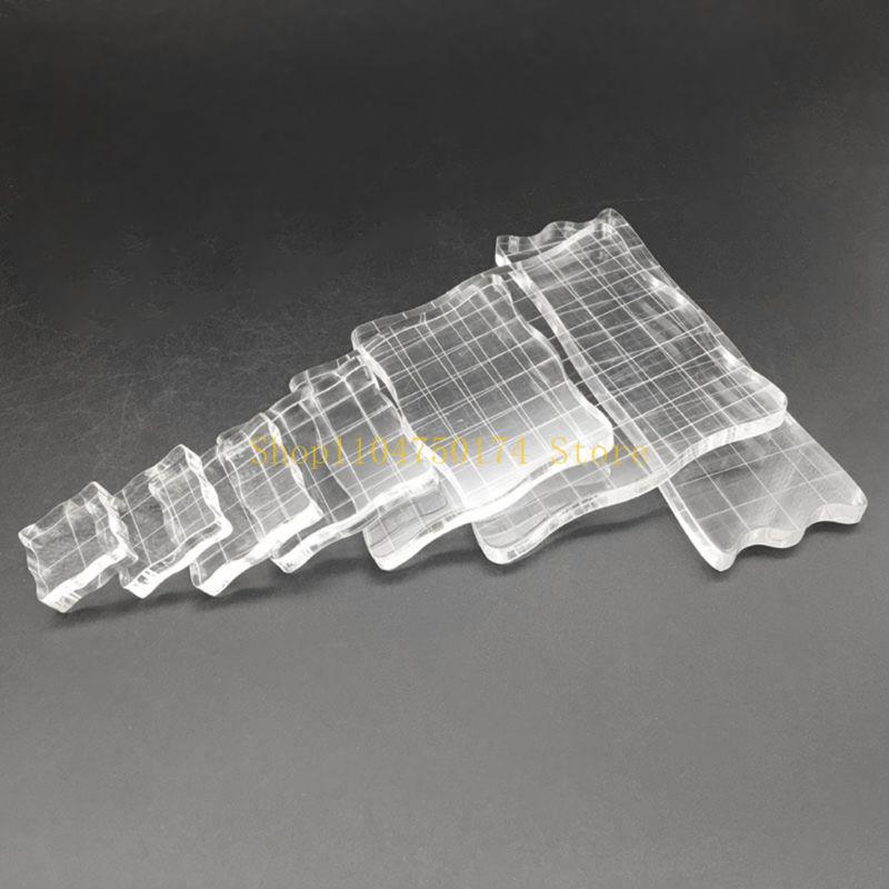 7pcs/set Transparent Acrylic Clear Stamp Block Pad Scrapbooking DIY Handmade Tool Edges Stamping top sale