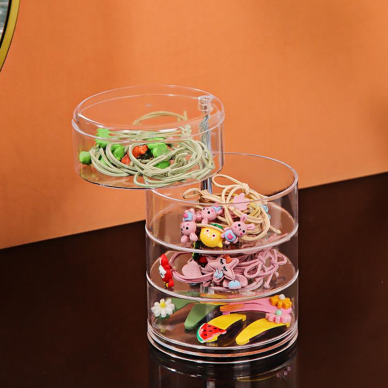 Transparent Storage Box Dust Proof And Waterproof Large Capacity Rotatable Jewelry Hairpin Jewelry Cosmetics Storage Box