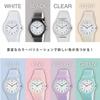 J-AXIS Pastel Color Watch Simple Easy-to-Read Plastic Case Round Lightweight Matching Pair Children Student TCG73 Unisex Clear One Size