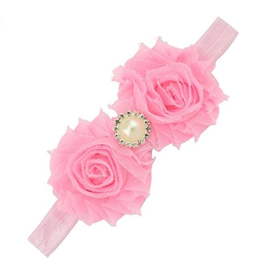 Baby Kleinkind Mädchen Strass Faux Perle Blume Stirnband Haarband Kopfschmuck für den täglichen Gebrauch