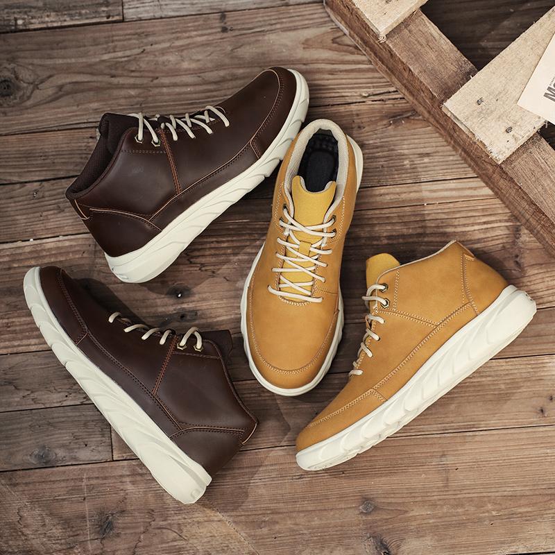 Golden Sapling Plus Size 39-46 Man Shoes Concise Casual Outdoor Shoe 2025 Spring Microfiber Leather Mid Cut Man Footwear