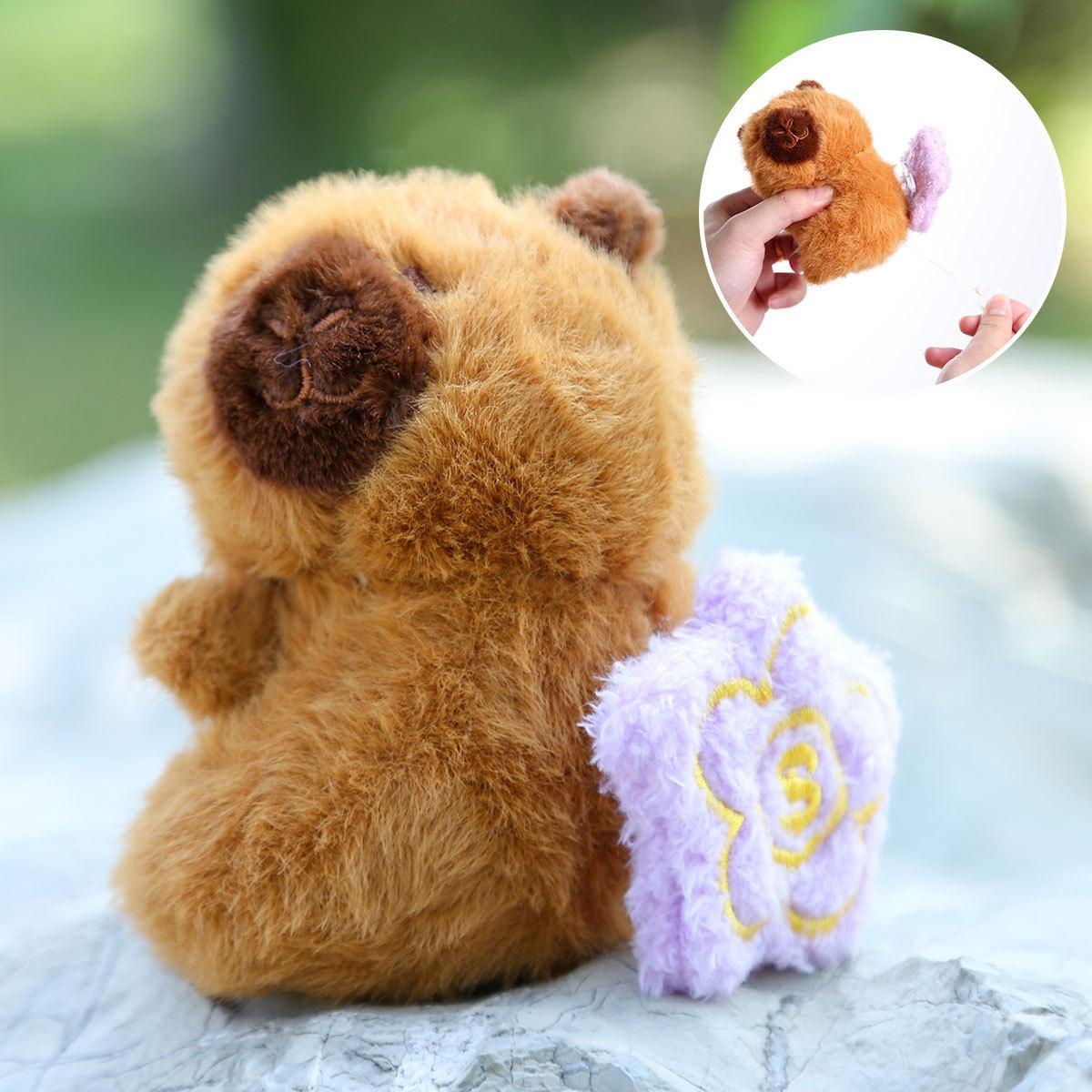 

Crooked dolphin pulls rich flower kapibara doll pendant plush toy bag jewelry doll doll About 12cm/62g