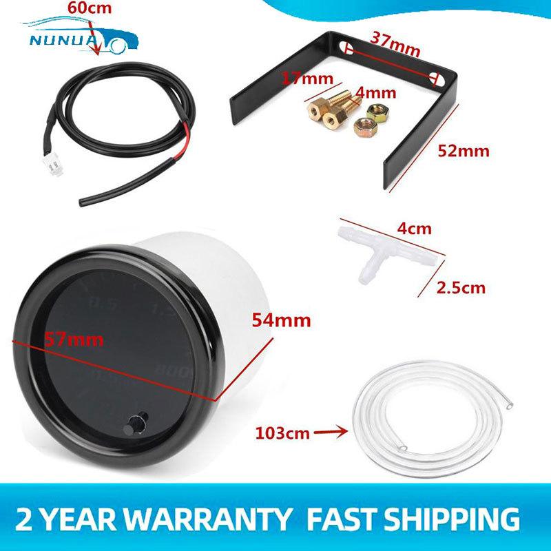 Universal 2'' 52mm Car Turbo Boost Gauge Vacuum Pressure Meter -1~2 Bar 12V Auto Mechanical Boost Meter 7 LED Colors Display